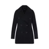 Max Mara Double-breasted Virgin Wool Coat With Tailored Fit In Black