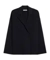 Max Mara Knit Double-breasted Blazer In Blue