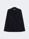 Max Mara Knit Double-breasted Blazer In Blue