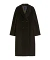 Max Mara Roseto Midi Coat In Alpaca And Wool Black In Black