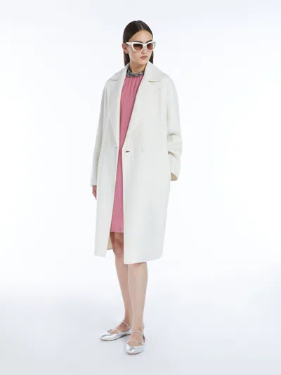 Max Mara Double-breasted Wool And Cashmere Coat In White