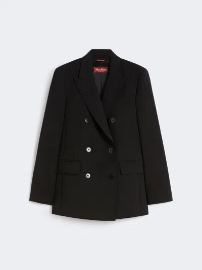 Max Mara Double-breasted Wool Blazer In Black