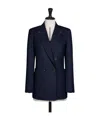 Max Mara Double-breasted Wool Blazer In Blue