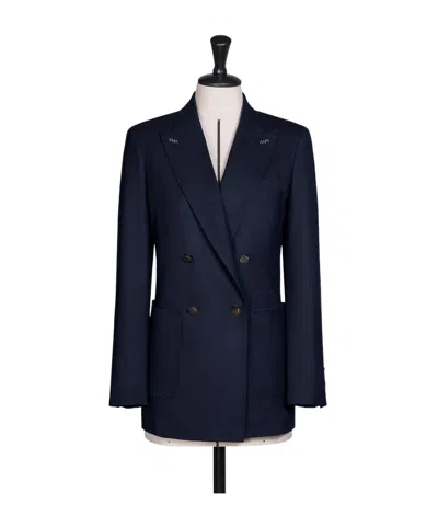Max Mara Double-breasted Wool Blazer In Blue