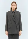 Max Mara Double-breasted Wool Blazer In Grey