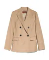 Max Mara Camel Wool-blend Double-breasted Jacket In Nude