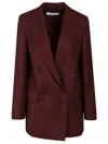 Max Mara Double-breasted Wool Blazer Jackets Bordeaux In Red