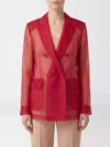 Max Mara Double Breasted Wool Blazer In Red