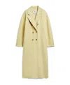 Max Mara Double-breasted Wool-blend Coat In Yellow