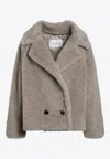 Max Mara Double-breasted Wool-blend Jacket In Neutral