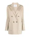 Max Mara Double-breasted Wool Cashmere Casual Jacket In Nude