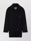 Max Mara Double-breasted Wool Cashmere Coat With Notched Collar In Black