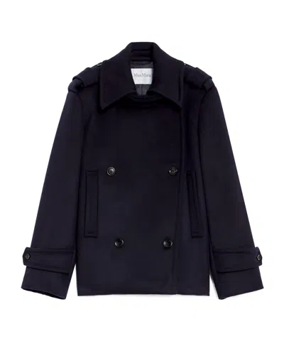 Max Mara Double-breasted Wool Coat In Black
