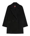 Max Mara Studio Molo Double-breasted Long-sleeved Coat In Black