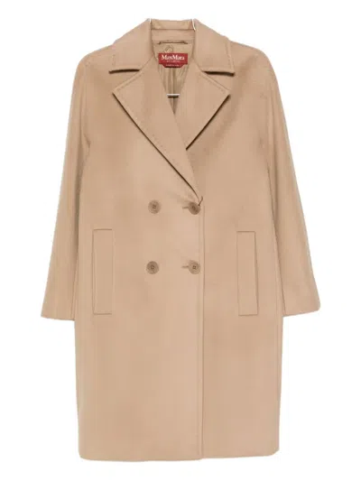 Max Mara Double-breasted Wool Coat In Brown