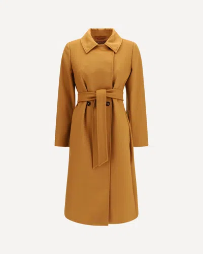 Max Mara Double Breasted Wool Coat In Brown