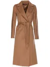 Max Mara Cles Belted Wool-blend Coat In Brown