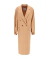 Max Mara Lvr Exclusive Camel Drap Midi Coat In Brown