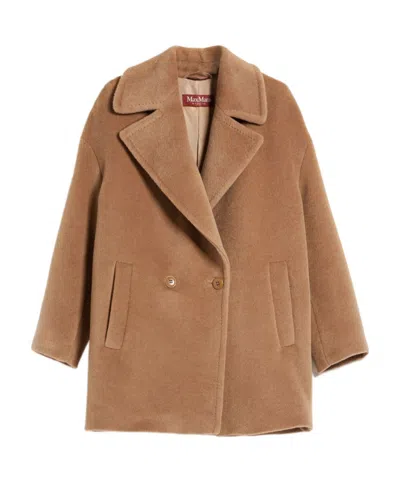 Max Mara Double-breasted Wool Coat In Brown