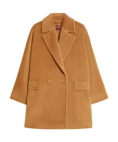Max Mara Double-breasted Wool Coat In Brown