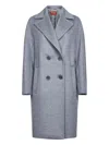 Max Mara Medium Grey Wool Broadcloth Agenda Oversized Coat In Gray