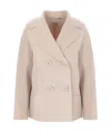 Max Mara Double-breasted Wool Coat In Nude