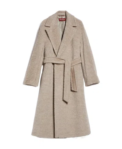 Max Mara Double-breasted Wool Coat In Nude