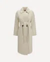 Max Mara Double Breasted Wool Coat In White
