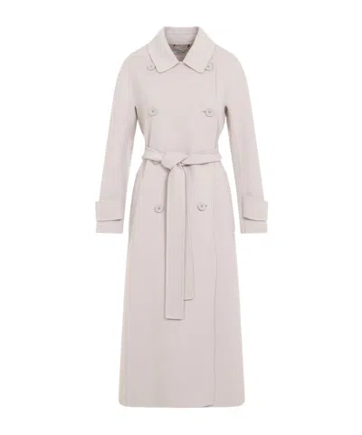 Max Mara Double-breasted Wool Coat In White