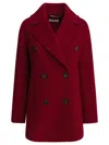 Max Mara Double-breasted Wool Coat With Wide Lapels In Red