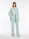Max Mara Double-breasted Wool Crepe Blazer In Water