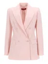 Max Mara Virgin Wool Double-breasted Jacket In Pink