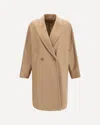Max Mara Studio Double-breasted Wool Drap Coat In Brown