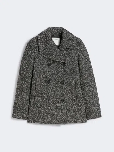 Max Mara Double-breasted Wool Heavy Jacket In Black