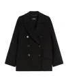 Max Mara Double-breasted Wool Jacket In Black