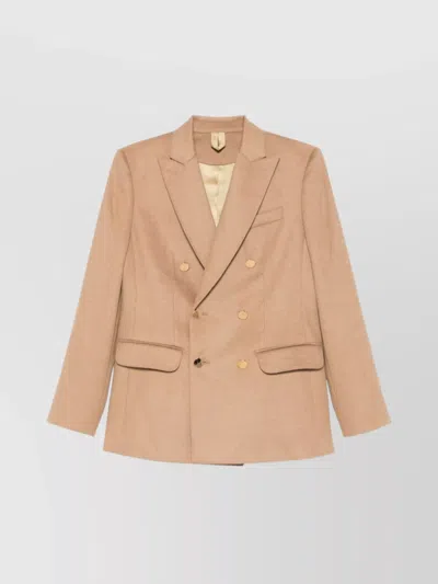 MAX MARA DOUBLE-BREASTED WOOL JACKET BACK VENT