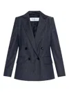 Max Mara Double-breasted Wool Jacket In Blue