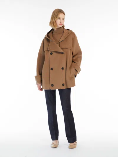 Max Mara Double-breasted Wool Jacket In Brown