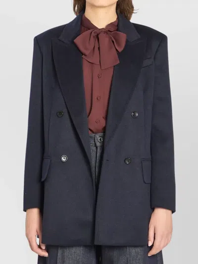 Max Mara Double-breasted Wool Jacket Design In Multi