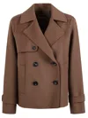 Max Mara Double-breasted Wool Jacket With Tailored Silhouette In Brown