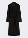 Max Mara Double-breasted Wool Midi Coat In Black