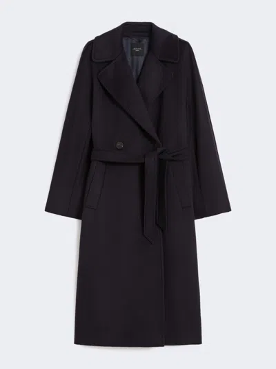 Max Mara Double-breasted Wool Midi Coat In Blue