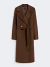 Max Mara Double-breasted Wool Midi Coat In Brown