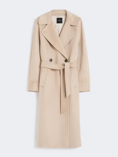 Max Mara Double-breasted Wool Midi Coat In Multi
