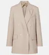Max Mara Double-breasted Wool Blend Blazer In Pink