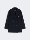 Max Mara Double-breasted Wool Pea Coat In Blue