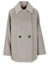 Max Mara Double-breasted Wool Pea Coat In Gray