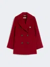 Max Mara Short 101801 Icon Coat In Wool And Cashmere In Red