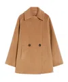 Max Mara Double-breasted Wool Peacoat In Brown