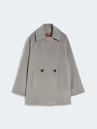 Max Mara Double-breasted Wool Peacoat In Gray